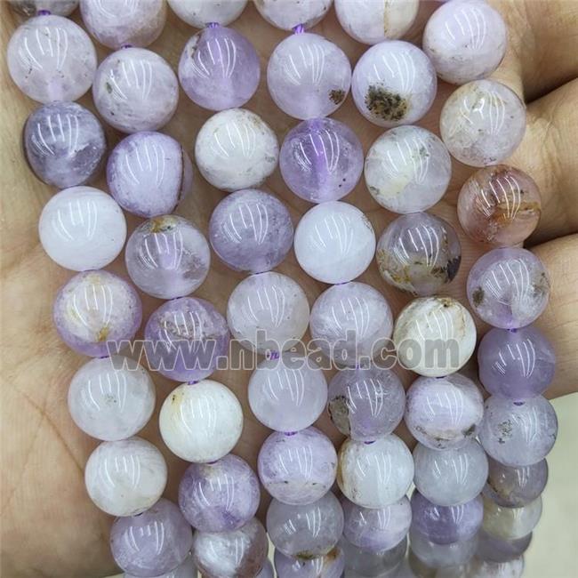 Natural Purple Chalcedony Beads B-Grade Smooth Round