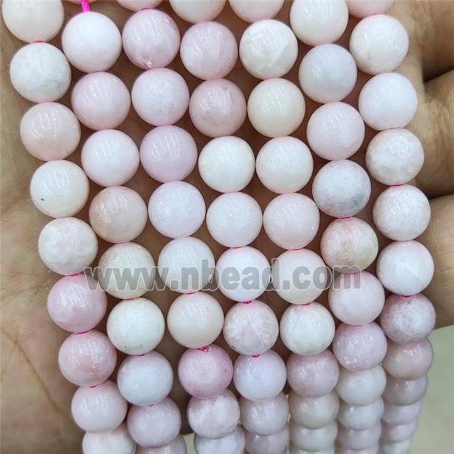 Natural Chinese Pink Opal Beads Smooth Round