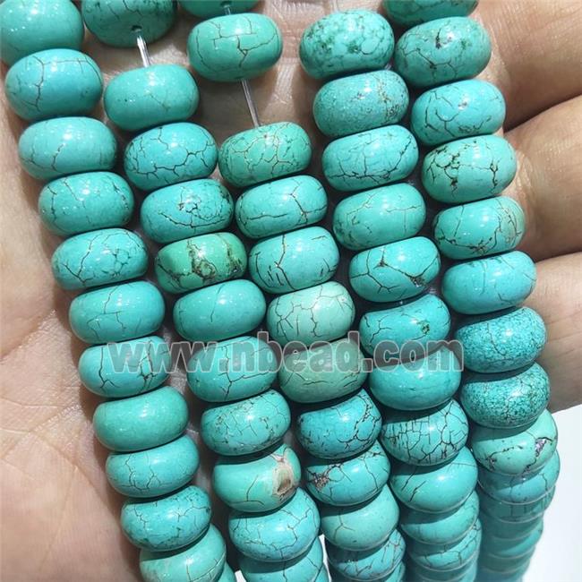 Teal Magnesite Turquoise Beads Smooth Rondelle