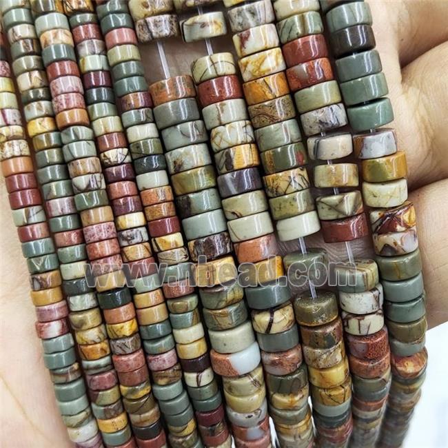 Natural Picasso Jasper Heishi Beads Multicolor