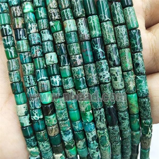 Green Imperial Jasper Tube Beads