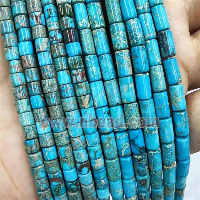Blue Imperial Jasper Tube Beads