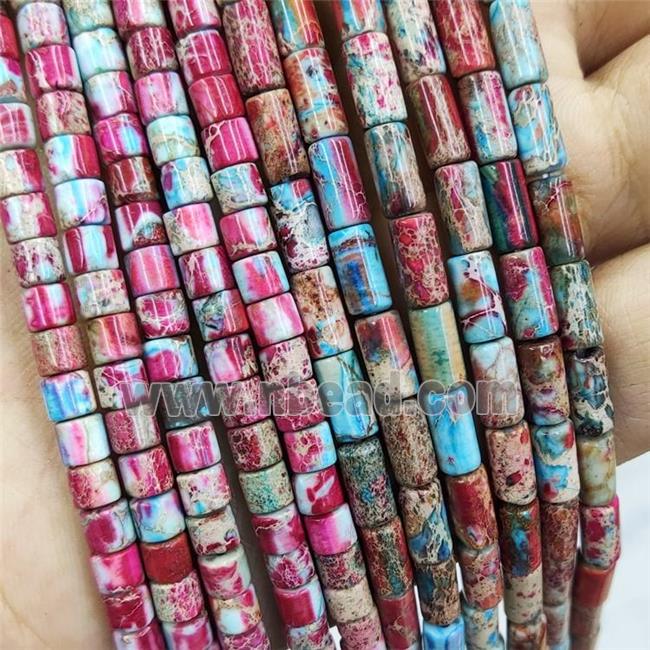 Imperial Jasper Tube Beads Column Multicolor