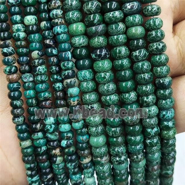 Green Imperial Jasper Beads Smooth Rondelle