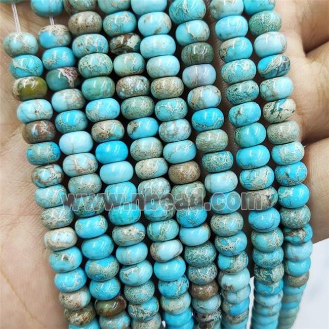 Blue Imperial Jasper Beads Smooth Rondelle
