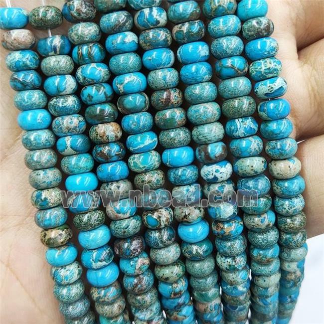 Blue Imperial Jasper Beads Smooth Rondelle