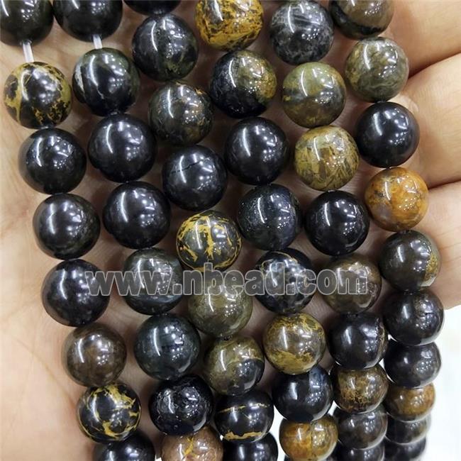 Natural Indonesia Bumblebee Jasper Beads Smooth Round