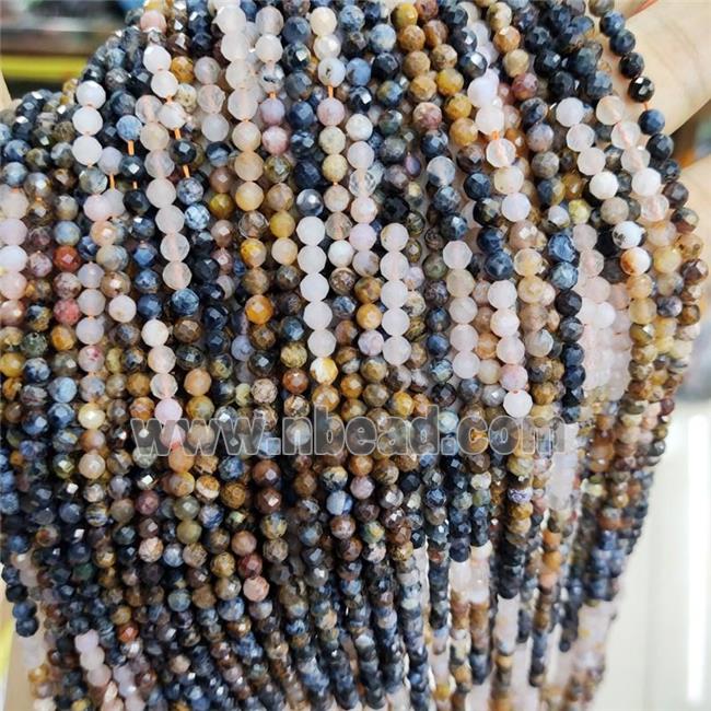 Natural Pietersite Jasper Beads Multicolor Faceted Round