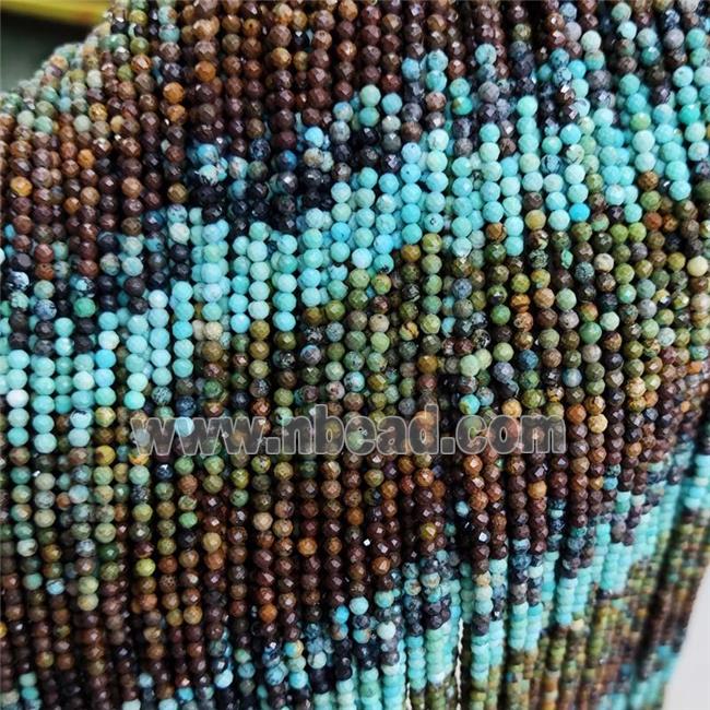Natural Turquoise Beads Multicolor Faceted Round