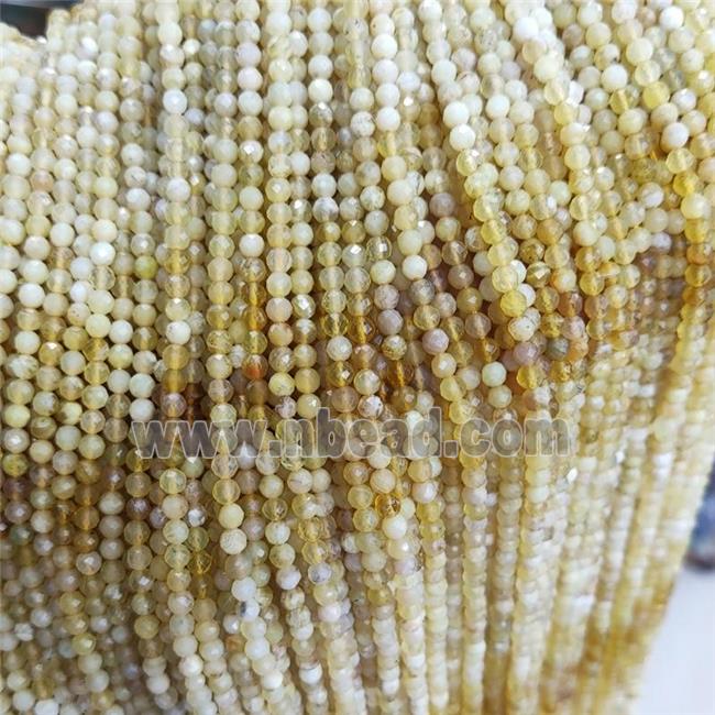 Natural Yellow Opal Beads Faceted Round B-Grade