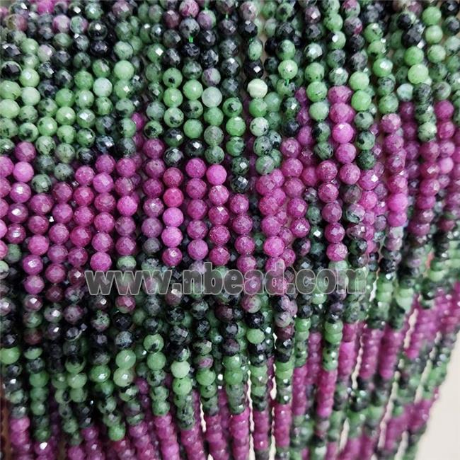 Natural Ruby Zoisite Beads Faceted Round