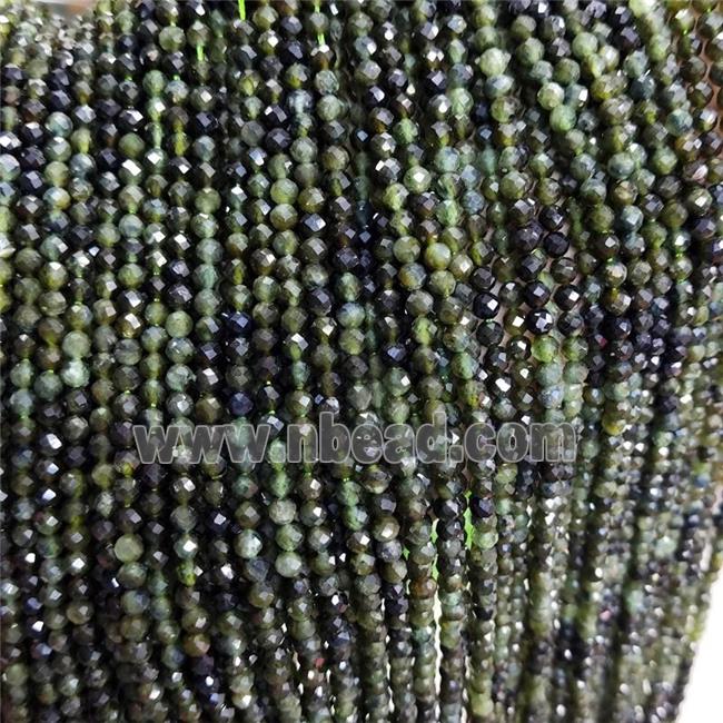 Natural Green Tourmalina Beads Faceted Round