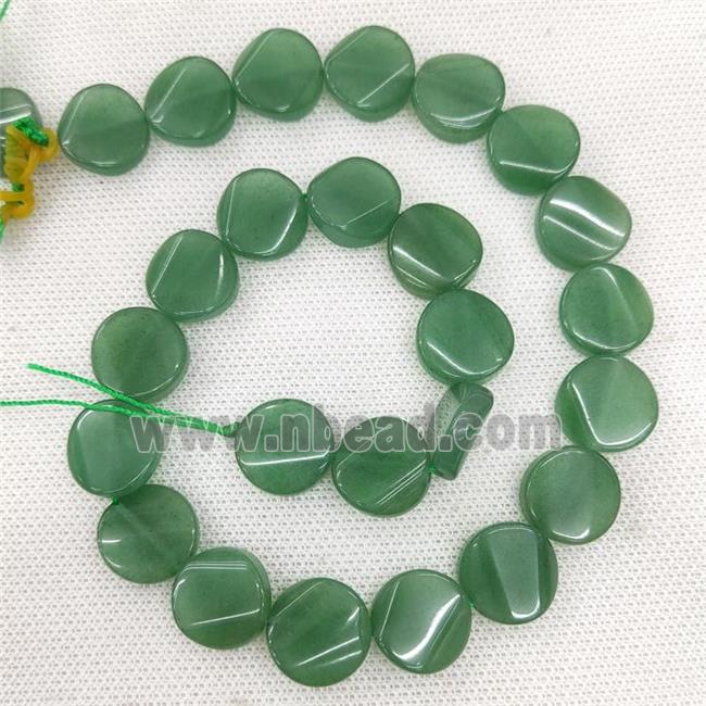 Natural Green Aventurine Coin Beads Twsit