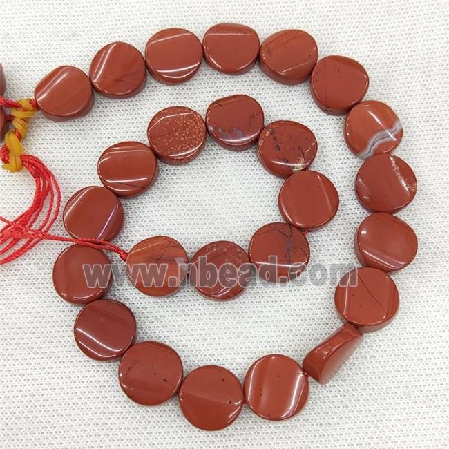 Natural Red Jasper Coin Beads Twist