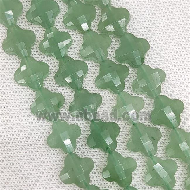 Natural Green Aventurine Clover Beads Faceted