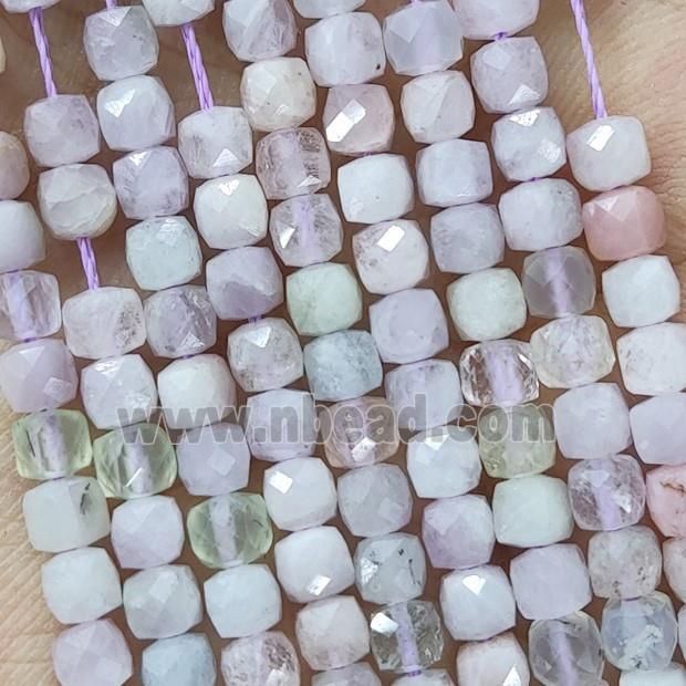 Natural Kunzite Beads Lavender Faceted Cube