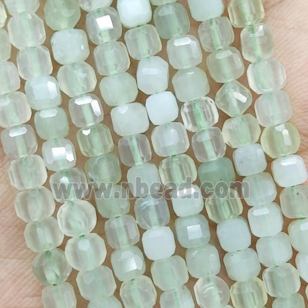 New Mountain Jade Beads Faceted Cube Green
