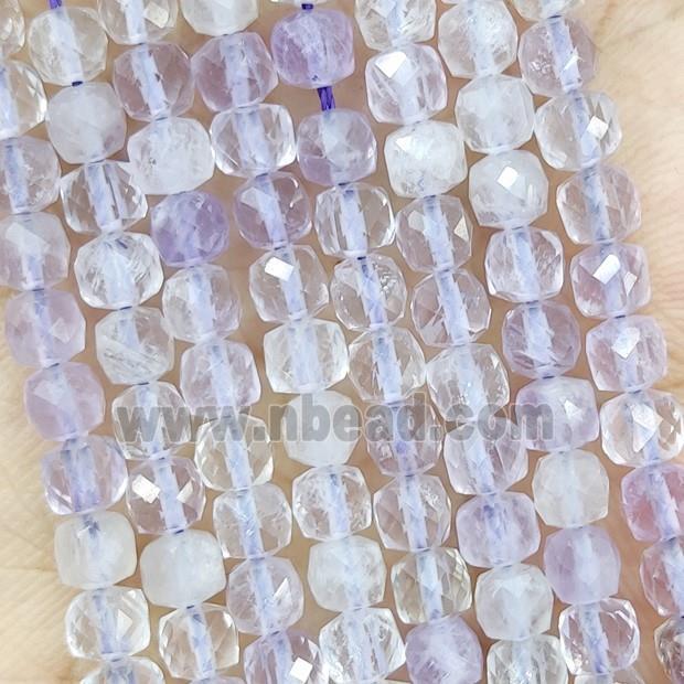 Natural Amethyst Beads Lt.purple Faceted Cube