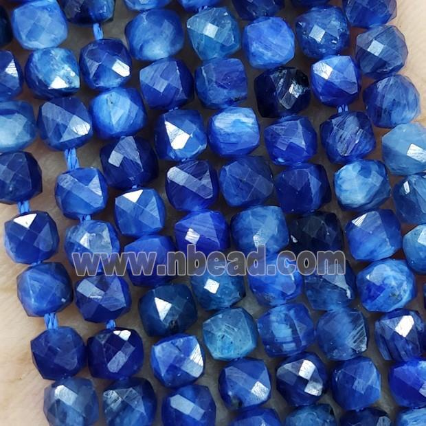 Natural Kyanite Beads Blue Faceted Cube
