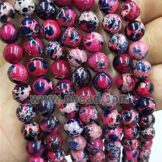 Imperial Jasper Beads Red Dye Smooth Round
