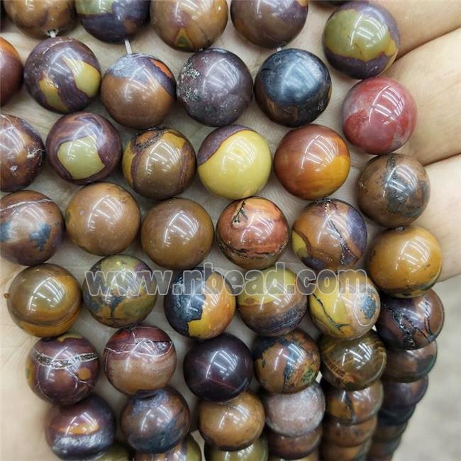 Natural Picasso Creek Jasper Beads Multicolor Smooth Round