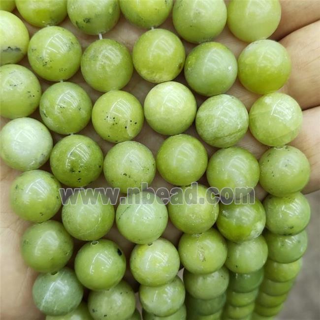 Lemon Jade Beads Smooth Round Green