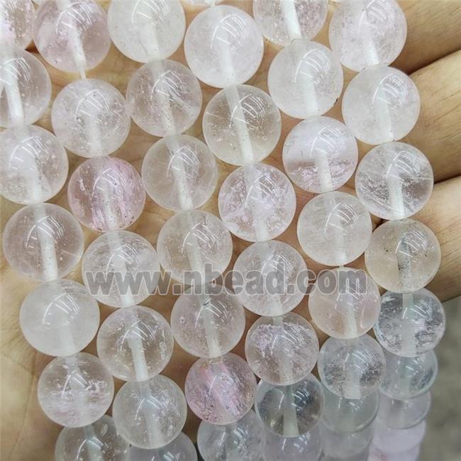 Synthetic Quartz Beads Lt.pink Smooth Round