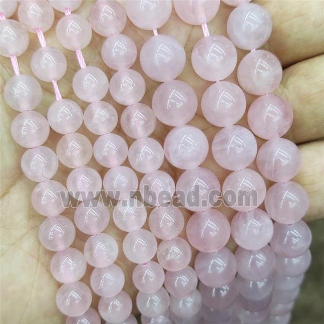Natural Pink Rose Quartz Beads Smooth Round