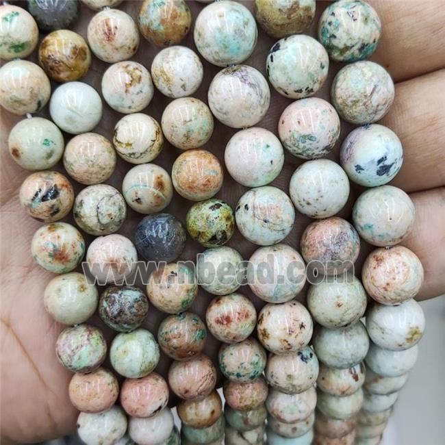 Natural Peru Turquoise Beads Peach B-Grade Smooth Round
