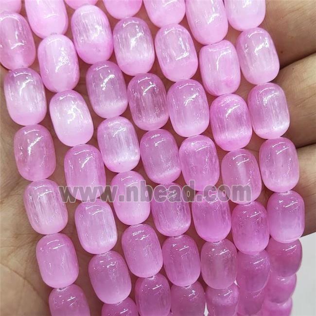 Pink Selenite Barrel Beads