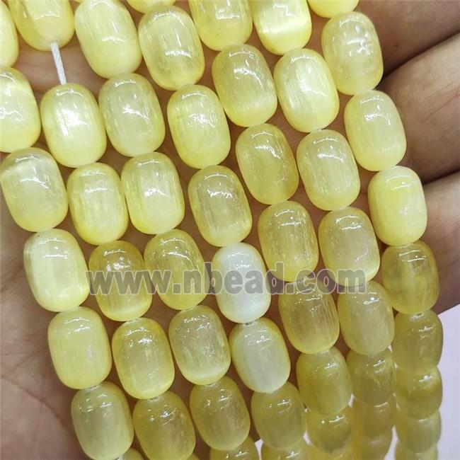 Yellow Selenite Barrel Beads