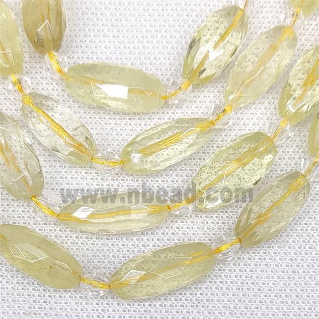 Natural Lemon Quartz Rice Beads Faceted