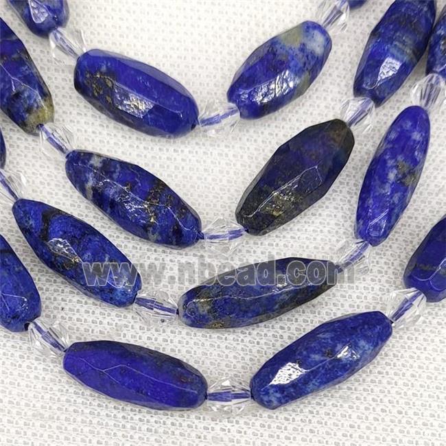 Natural Lapis Lazuli Rice Beads Blue Faceted