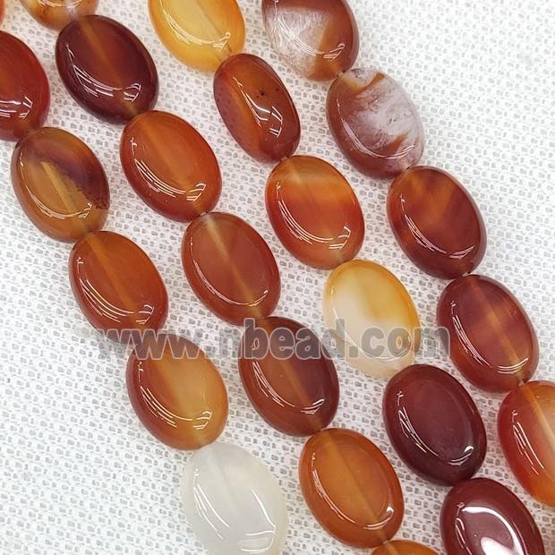 Red Carnelian Agate Oval Beads