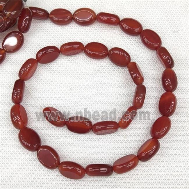Natural Red Carnelian Agate Beads Oval Dye