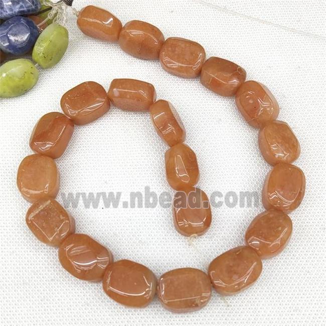 Natural Peach Aventurine Oval Beads