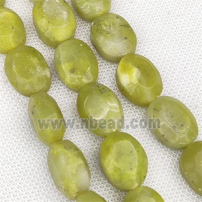 Natural Lemon Jade Oval Beads