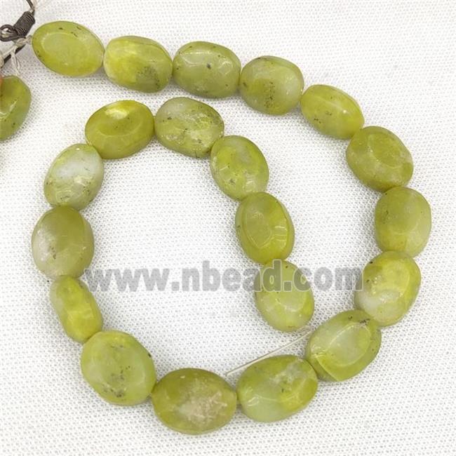 Natural Lemon Jade Oval Beads