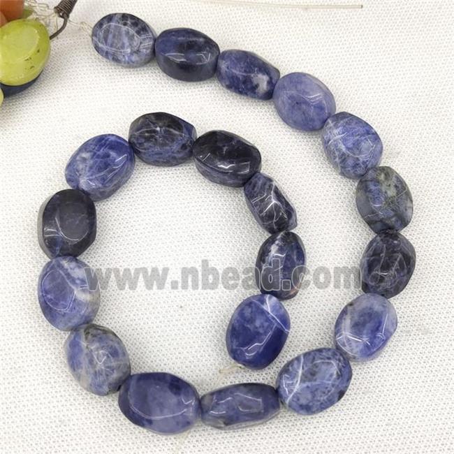 Natural Blue Sodalite Oval Beads