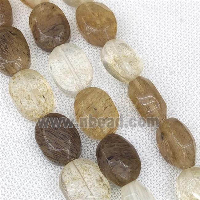 Synthetic Quartz Oval Beads Coffee