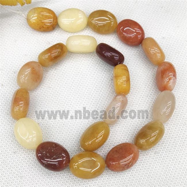 Natural Honey Jade Oval Beads Multicolor