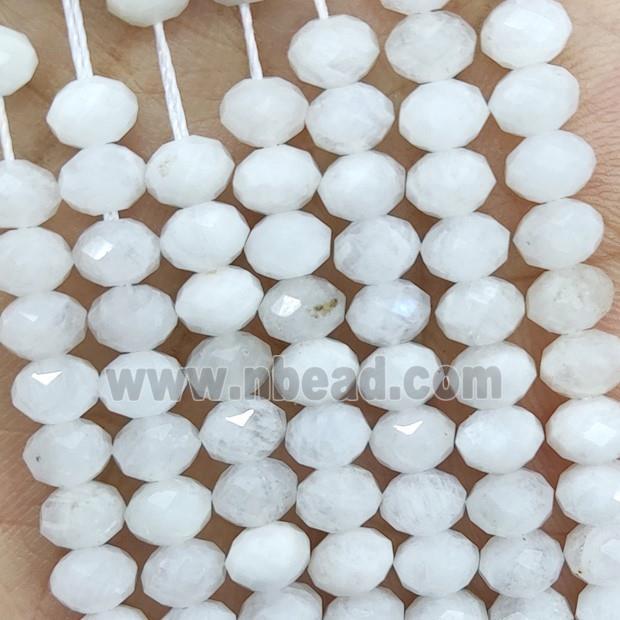 Natural White Moonstone Beads Faceted Rondelle