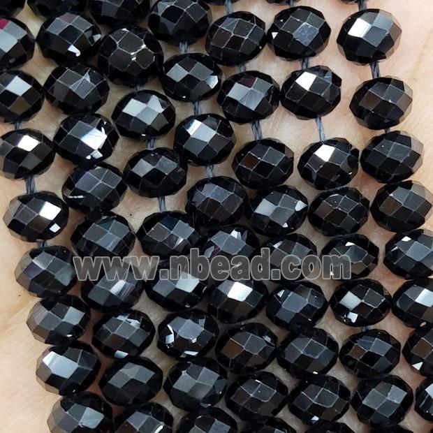 Natural Black Spinel Beads Faceted Rondelle