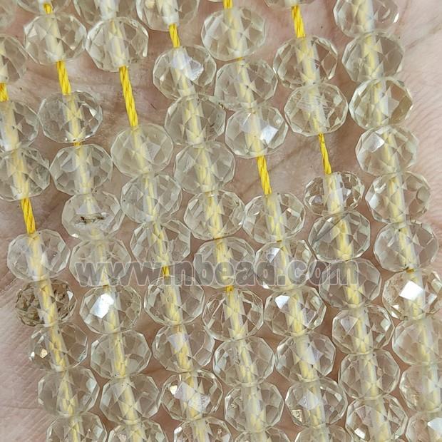 Natural Lemon Quartz Beads Faceted Rondelle