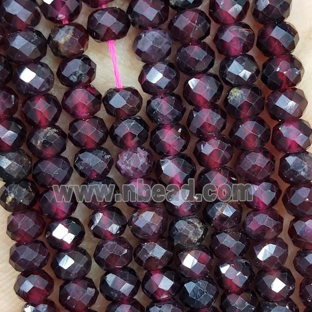 Natural Garnet Beads Fuchsia Rondelle