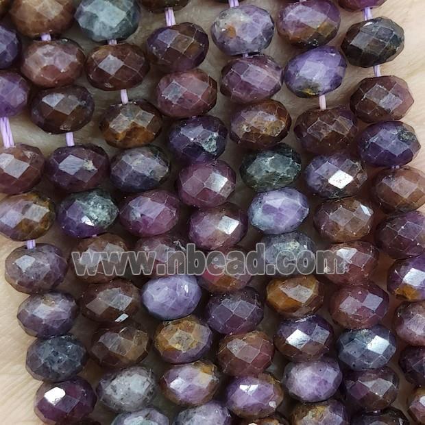 Natural Purple Ruby Beads Faceted Rondelle