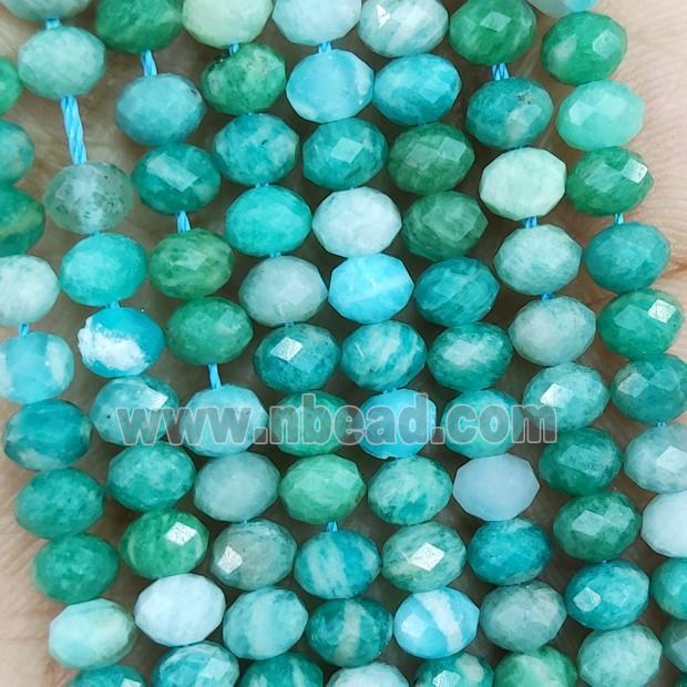 Natural Green Amazonite Beads Faceted Rondelle