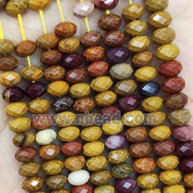 Natural Mookaite Beads Multicolor Faceted Rondelle