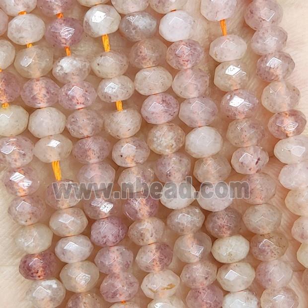 Natural Peach Moonstone Beads Faceted Rondelle