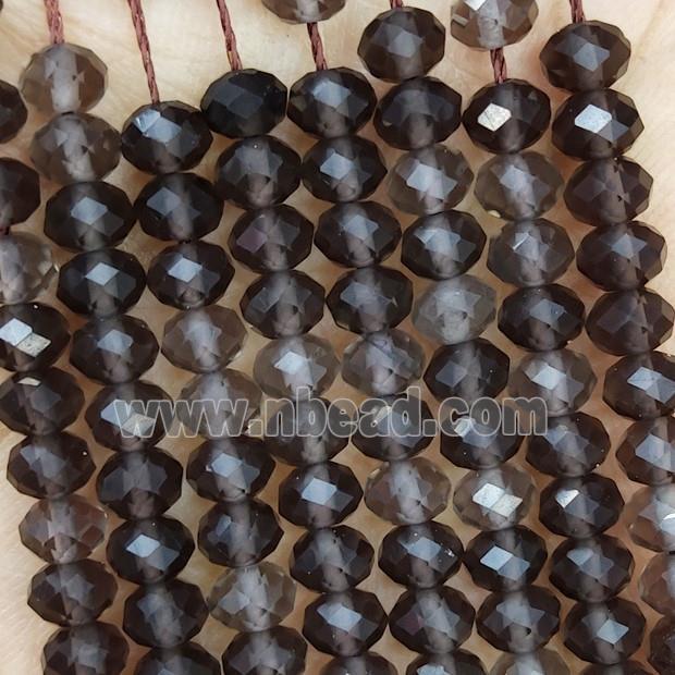 Natural Smoky Quartz Beads Faceted Rondelle